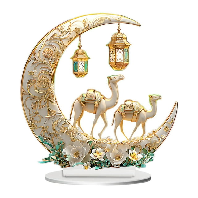 Signo de mesa de Ramadán,Decoración de Ramadán,adorno de escritorio para mesa,Decoración de Ramadán,decoración de mesa,arte para el hogar,artesanía,Decoración de Ramadán Eid,centro de