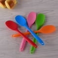 thumbnail image 2 of Silicone Soup Spoon Long Handle Nonstick Kids Scoop Food Serving Spoon (Blue), 2 of 8
