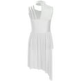 thumbnail image 4 of TSSOE Kids Girls Ballet Lyrical Dance Performance Dress Gymnastics Irregular Hem Skirted Artistic Skirted Leotard White 12, 4 of 5