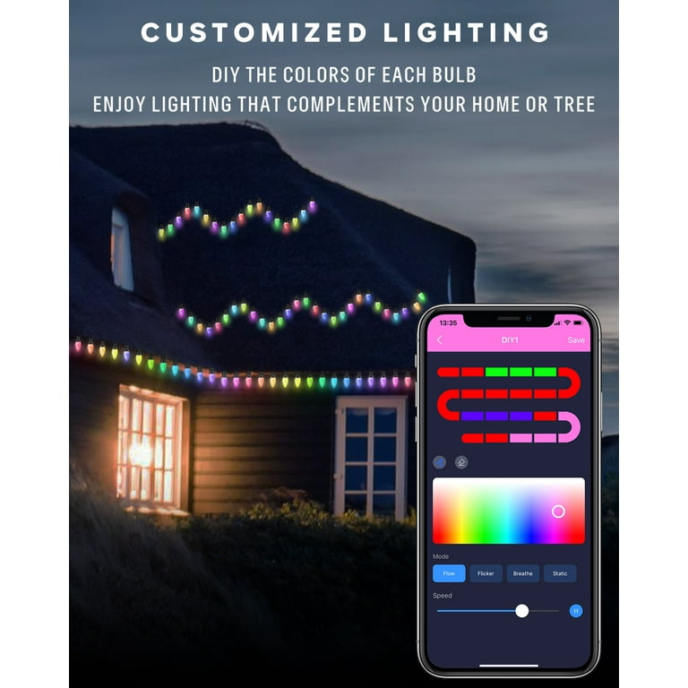 Programmable Color Changing Led Christmas Lights Shelly Lighting