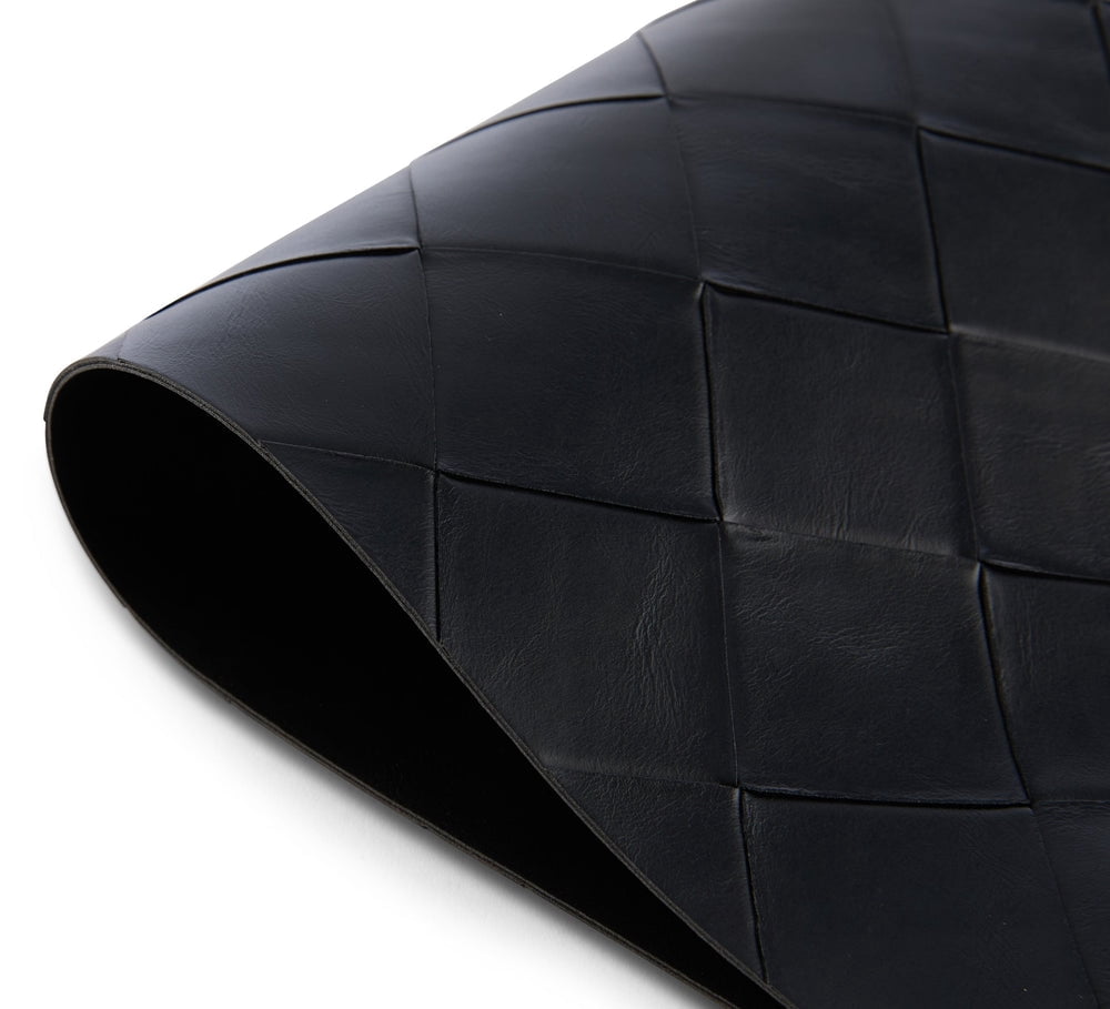 Ala Carte by Dainty Home Modena Geometric Textured Faux Leather Placemats – Set of 4, Reversible, Non-Slip, Washable, Heat & Tear Resistant – 12x18 in Dining Table Mats