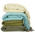thumbnail image 5 of K-Cliffs Deluxe Knitted Throw Blanket Women Poncho Shawl Warm Fashion Cloak Cape Large Wrap Stylish w/ Fringes, Lime, 5 of 5