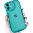 thumbnail image 3 of for iPhone 11 Case (2019 6.1"),Cute Clear Love Case,with Love-Heart Camera Frame Wavy Edge Transparent Full Protective Soft TPU Shockproof Phone Cases Cover for Women Girls Green, 3 of 13