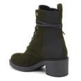 thumbnail image 2 of YDN Women's Closed Round Toe Lace Up Combat Booties Chunky Block Low Heel Ankle Boots Winter Date Party Shoes Size 5 Dark Green, 2 of 4