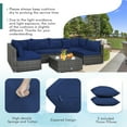 thumbnail image 6 of Costway 7PCS Patio Rattan Furniture Set Sectional Sofa Cushioned Garden Navy, 6 of 9