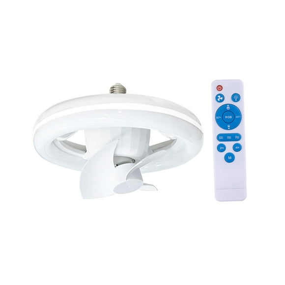 Ventilador de Techo con Luz Moderna Base E27 Luz de Ventilador de Techo LED Multifuncional