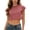 C-Watermelon Red514, variant on DHFJKG Crop Tops For Women T Shirt Short Sleeve Crew Neck Sexy Slim Fit Basic Tee Summer Going Out Casual Clothes Comfy Top