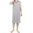 thumbnail image 2 of Kureaily Mens Nightgown Night Shirt For Sleeping Short Sleeve Nightgown Big And Tall Loose Kaftan Sleepwear T-Shirt Pajama Set, 2 of 6