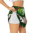 thumbnail image 2 of Bixox Women's Merry Christmas pattern 2 in 1 Running Shorts - Lightweight Athletic Workout Gym Yoga Shorts Liner with Pockets - XX-Large, 2 of 7