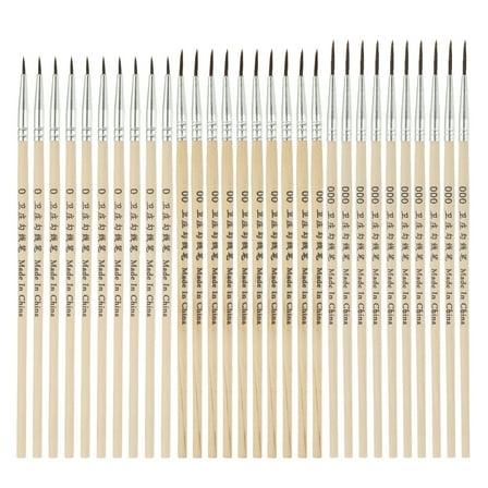 Uxcell 45 Pcs Pointed Tip Paint Brushes Bulk, Detail Acrylic Painting Brush Small Miniature Paint Brushes Great for Oil Watercolor Face Artist Canvas Professional Craft, (Wood Color)