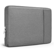 13.3 Inch Water Resistant Shockproof Padded Laptop Sleeve Slim Notebook Carrying Case with Front Accessory Pocket,Gray
