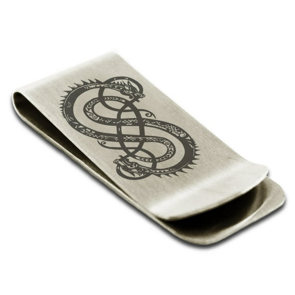Tioneer Stainless Steel God of Mischief Loki Viking Norse Engraved Money Clip Holder