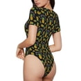 thumbnail image 3 of Easygdp Pineapple Women's One-Piece Swimsuit Slim Fit Crew Neck Bodysuit Athletic Swimwear with Concealed Buckle - XX-Large, 3 of 9