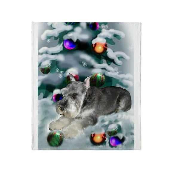 CafePress - Miniature Schnauzer Christmas Throw Blanket - Soft Fleece Throw Blanket, 50"x60" for All Ages