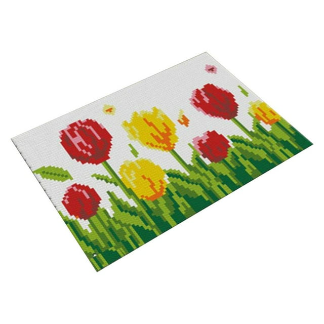 Abbracc DIY Cushion Carpet Floor Mat Latch Hook Rug Kits Cover Hand Craft Rectangle Seat ZD552