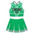 thumbnail image 6 of Sxiwei Womens Cheerleading Costume Dress Crop Top with Mini Pleated Skirt Cheer Leader Outfits Green XXL, 6 of 7