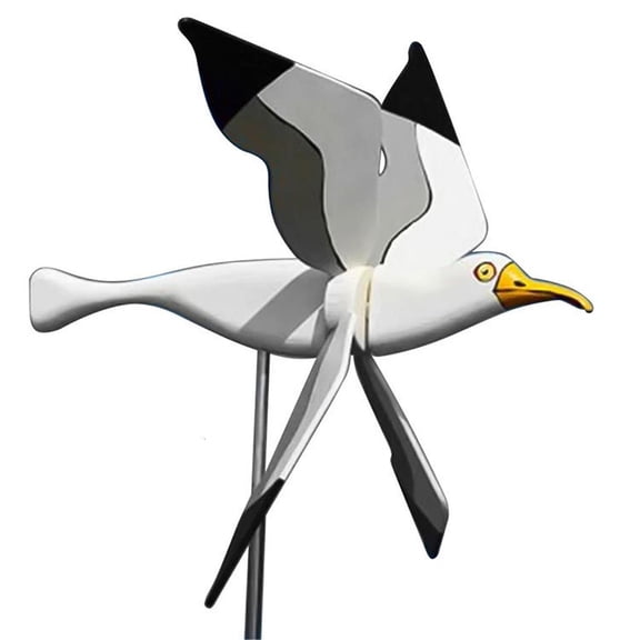 Yammee Asuka Series Seagulls Whirligig Windmill Garden Stake Flying Bird Wind Spinner