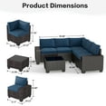 thumbnail image 4 of 6 Pieces Patio Furniture Set, Outdoor Sectional Sets, Navy, 4 of 11