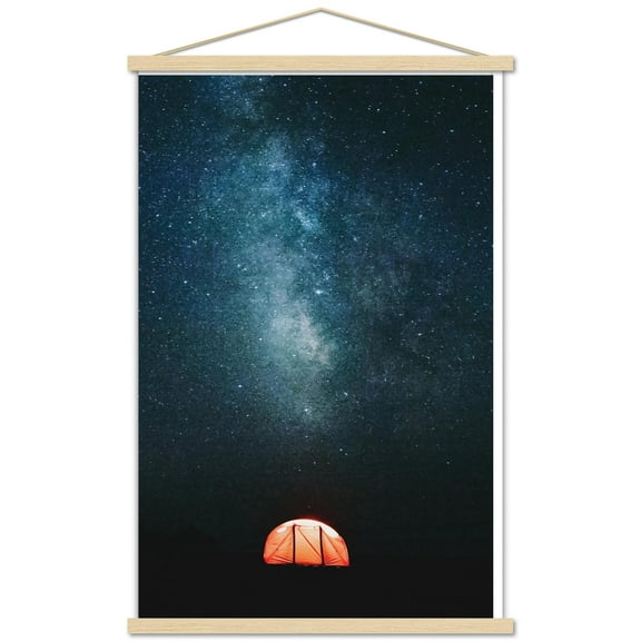 Under The Stars Wall Poster with Wooden Magnetic Frame, 22.375" x 34"