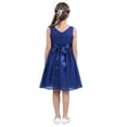 thumbnail image 5 of iiniim Kids V Neck Chiffon Flower Girl Dress for Wedding Bridesmaid Pageant Birthday Party Navy Blue 2, 5 of 7