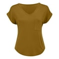 thumbnail image 4 of TODOZO T Shirts for Women Loose Fit Casual Lightweight Soft Basic Tees Women's Solid V Neck Tops with Chest Pocket Short Sleeve T Shirts Loose Casual Basic Tees Summer Clothes Outfits, 4 of 9
