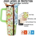 thumbnail image 4 of 40oz Frog Tumbler - Insulated Travel Mug with Handle, Leak Proof - Cute Kawaii Frog & Mushroom Design - Gift for Women (Coffee Cup), 4 of 6