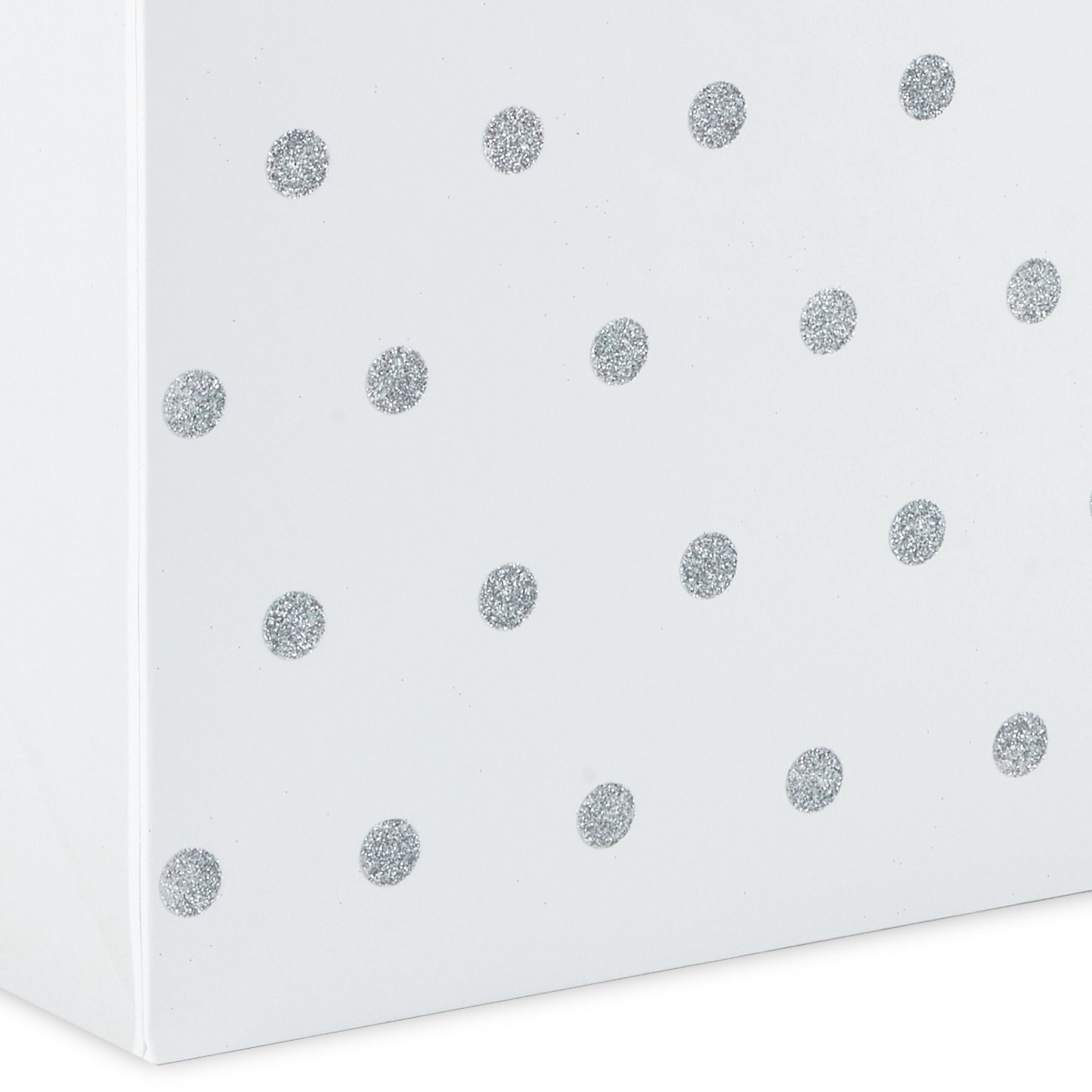 Hallmark Jumbo Gift Bag (White with Silver Glitter Dots)