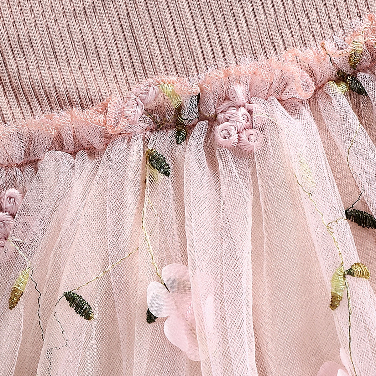 Monnalisa long-sleeve tulle dress - Pink