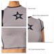 thumbnail image 5 of Blusa de manga corta con patrón en forma de estrella, blusa corta y ajustada a la moda para mujer, dama, citas, gris, M, 5 of 6