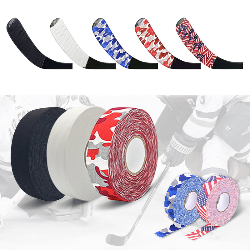 Roll Ice Hockey Stick Blade Tape Sleeve Wrap Protector White Black 1''x 25yd 