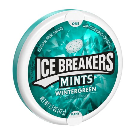 ICE BREAKERS Wintergreen Sugar Free Mints Tin, 1.5 oz