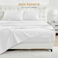 thumbnail image 4 of Warmstar 100% Cotton Twin Flat Sheet Only,600 Thread Count Sateen Soft Breathable Durable Twin Size Flat Bed Sheet 1 Pcs,White., 4 of 5