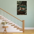 thumbnail image 3 of Mudket Leopard on Green Sofa Tropical Jungle Canvas Wall Art, Vintage Botanical Wildlife Wall Prints Waterproof Canvas for Living Room Sunroom Home Decor , Framed Ready to Hang - 12"L x 8"W, 3 of 9