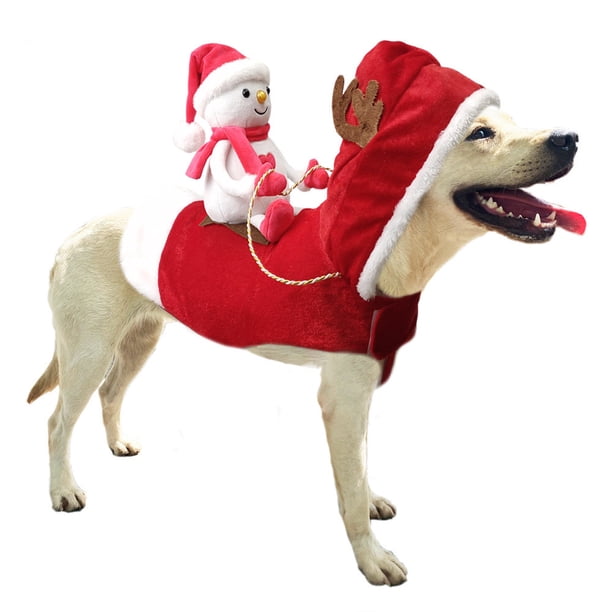 Disfraz navideño para mascotas | Conjunto navideño para perros con bolsa de regalo | Ropa festiva para perros pequeños, medianos y grandes | Ropa de invierno para mascotas