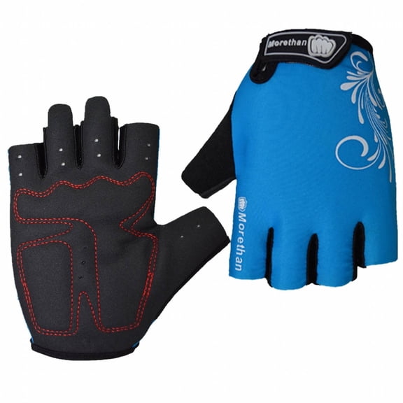 TELOLY 1Pair Fingerless Gloves, Soft Touch Fit Fingerless Gloves Men, Winter Gym Gloves, M, Blue