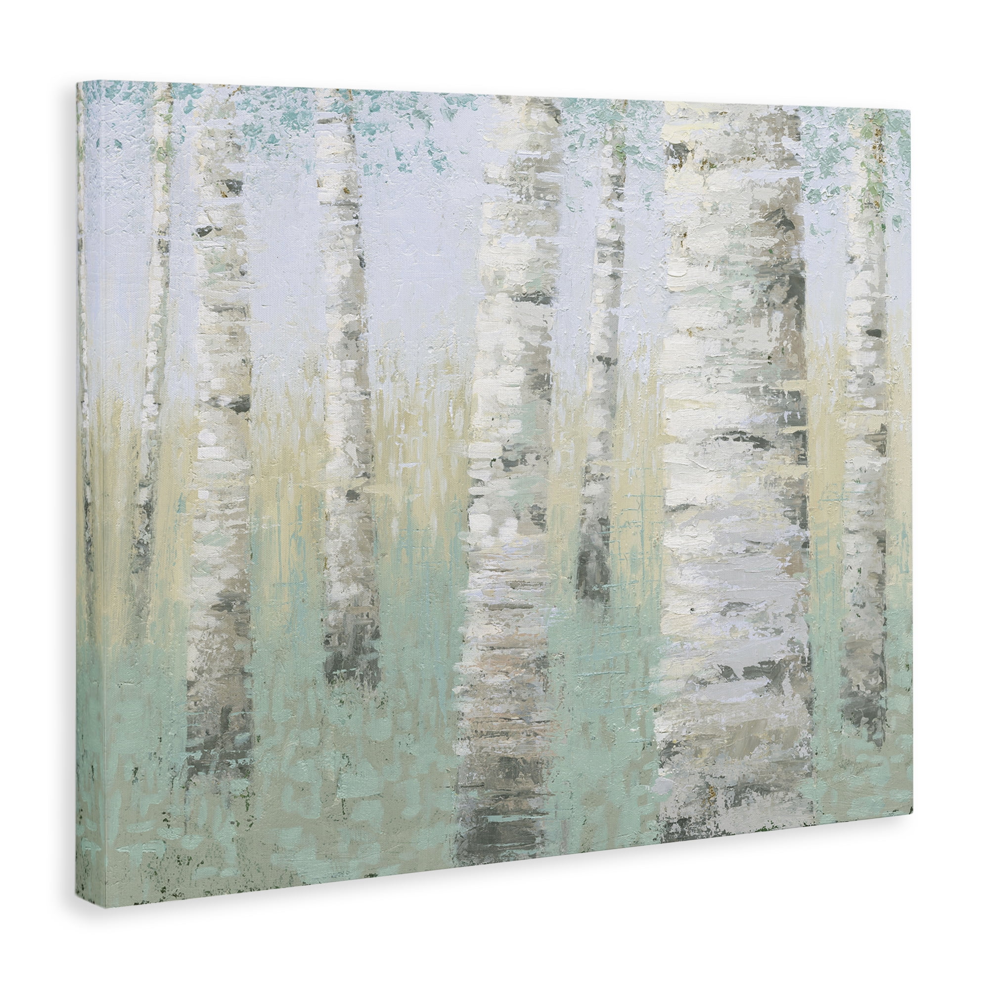 Stupell Industries Blue Birch Forest Landscape & Nature Painting Wrapped Canvas Art Print Wall Art, 30 x 24