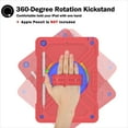 thumbnail image 6 of Decase for for iPad 9th/ 8th/ 7th Gen Military Grade Protection Case,Built-in Rotation Ring Stand,with Shoulder Strap & Hand Strap,with Pen Holder,Rugged Shockproof Heavy Duty Case Cover,Redblue, 6 of 13