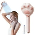 thumbnail image 3 of Kitty Paw Showerhead Handheld - 3-Mode Rain, Mist, and Mixed, Air-Boosted Pressure, Silicone Nozzles, Built-in 5 Micron Filter, Plastic Bath Shower Head, 3 of 6