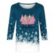 thumbnail image 5 of Camisetas de Navidad para Mujeres, 3/4 Manga Cuello Redondo Blusa con Estampado de Vacaciones, Top de Moda Casual, 5 of 5