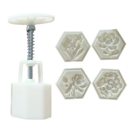 

Cookie Stamps Flower Pattern Mooncake Mould Moon Cake Maker for Mid-Autumn