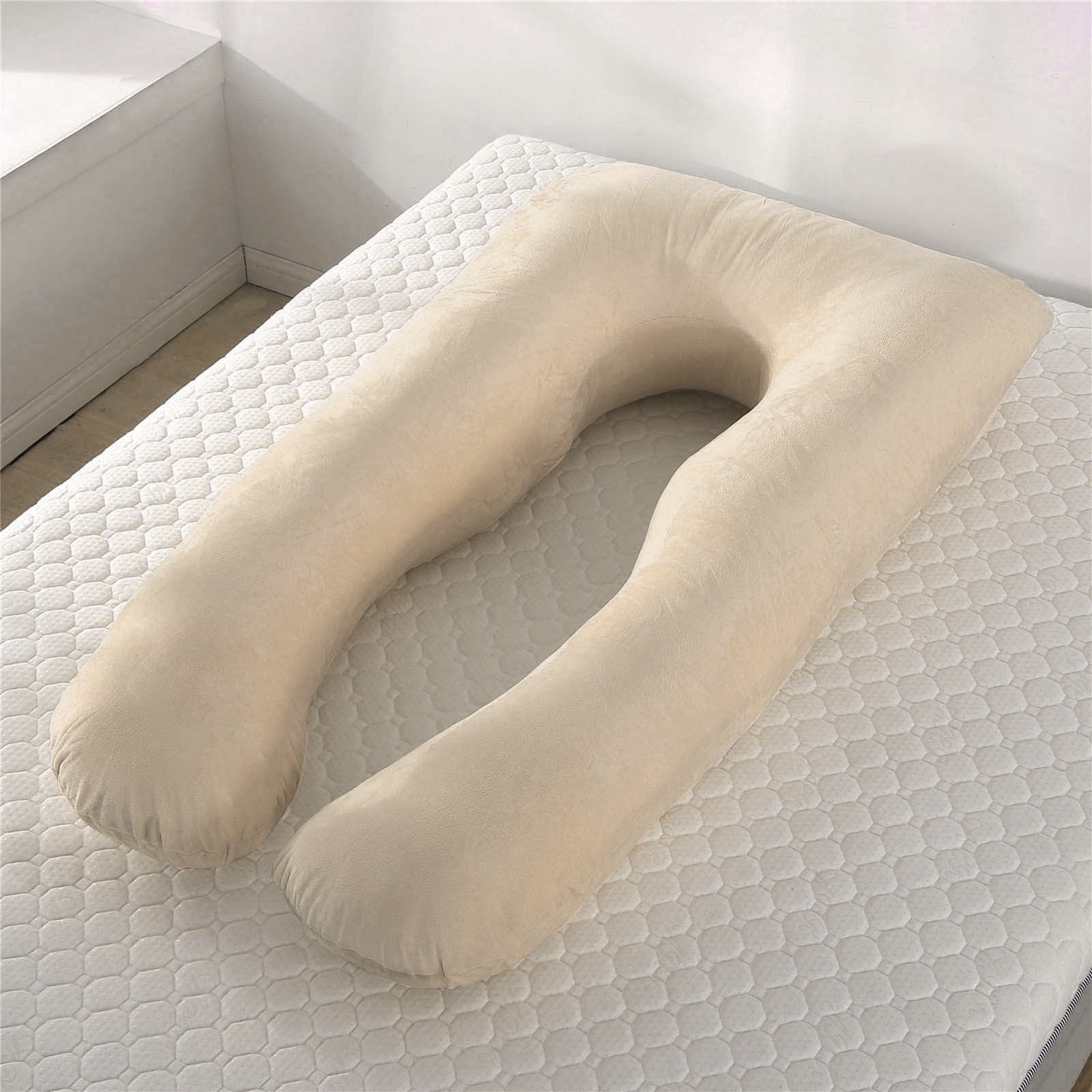 Djiypn Pregnancy Pillow Cover U Shaped Full Body Pillow Case Cover for Maternity,Cool Breathable Fabric, Provides Sleep and Pregnancy Support (ONLY Pillowcase)