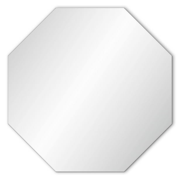 Frameless Hanging Octagon Wall Mirror Beveled Edge 24 Inch Com Frameless Hanging Octagon Wall Mirror, How To Hang A Beveled Edge Mirror