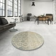 thumbnail image 3 of Ahgly Company Indoor Round Abstract Khaki Green Abstract Area Rugs, 6' Round, 3 of 6