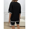 thumbnail image 4 of XCHQRTI Women's 2 Piece Outfits Summer Casual Knit Sweater Short Sets Trendy Pullover Loungewear, 4 of 5