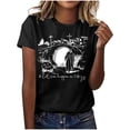 thumbnail image 1 of Mujeres Manga Corta de Verano Tops Pascua Impresa Cuello Redondo, Blusa de Moda Casual para la Primavera, 1 of 4