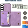 thumbnail image 5 of for Samsung Galaxy S22 Crossbody Wallet Case for Women, Bling Glitter PU Leather Phone Case with RFID Blocking Card Holder Cover for Samsung Galaxy S22 SZ Purple, 5 of 18