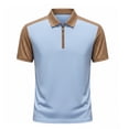 thumbnail image 5 of DayScoop Mens T-Shirt Fashion T Shirt Oversize Casual Summer Color-block Zip Lapel Loose Brethable Tops Tees Plus Size, 5 of 6