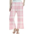 thumbnail image 4 of Boys Pajamas Pants Girls Boys Plaid Pajama Pants Cute Wide Leg Soft Christmas Bottoms Loungewear Trousers with Pockets pjs for Teen Girls(Pink,2-3 Years), 4 of 5