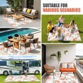 thumbnail image 4 of Peach Outdoor Rug for Patio/Deck/Porch, Non-Slip Large Area Rug 4 x 6 Ft, Spring Floral Green Leaf Botanical Pink Fruit Indoor Outdoor Rugs Washable Area Rugs, Reversible Camping Rug Carpet Runner, 4 of 8