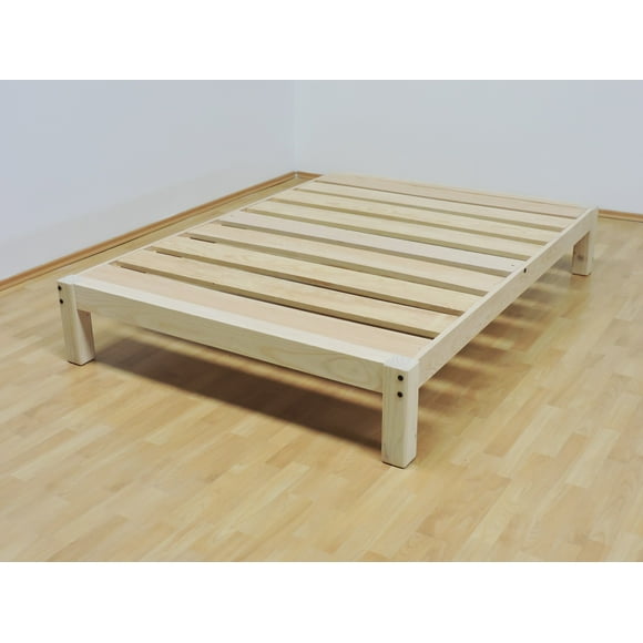 Base Para Cama Matrimonial Muebles GM Tradicional Desarmable Sin Pintar Madera de Pino Estufada
